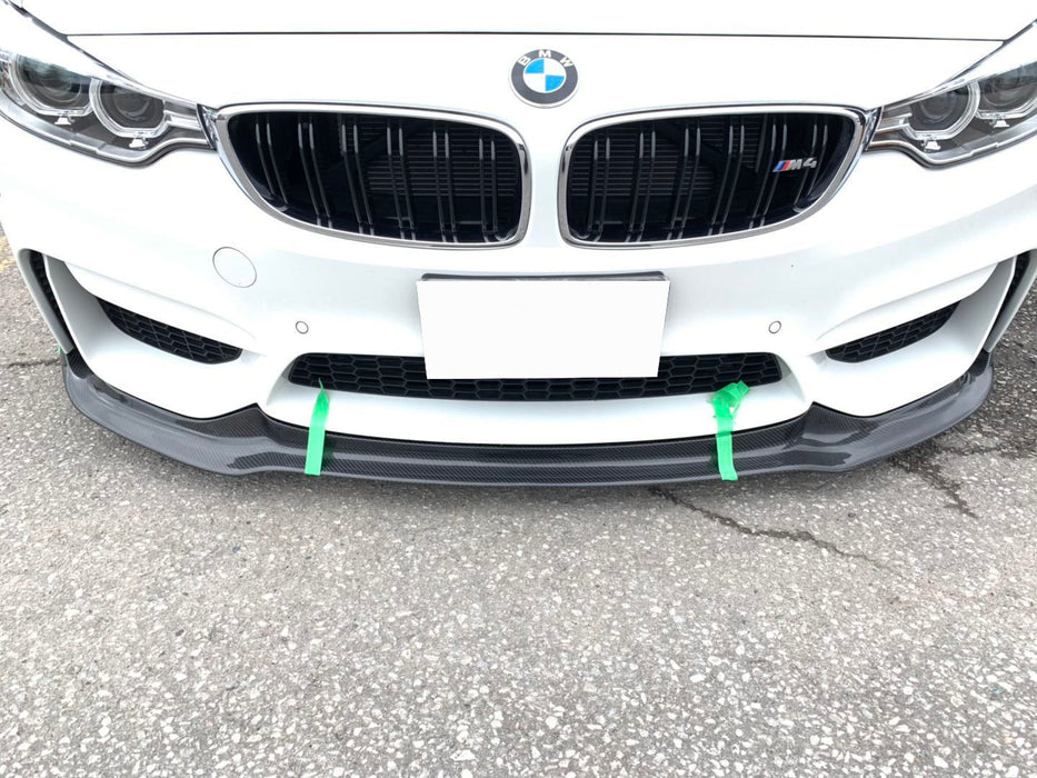 2015-2020 BMW F80/F82 M3/M4 V Style Front Bumper Lip (Carbon Fiber)