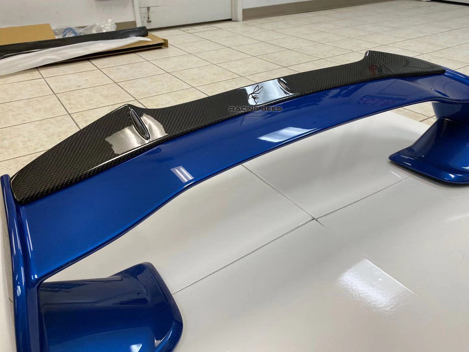 2015-2019 Subaru WRX/STI Gurney Flap Add-On For Factory OEM Trunk Spoiler V6 Style (Carbon Fiber)