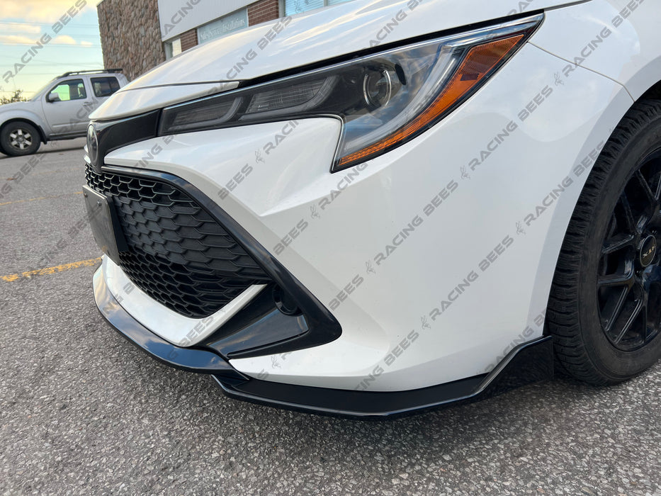 2019-2022 Toyota Corolla Hatchback Model TS Style Front Bumper Lip (BLACK)