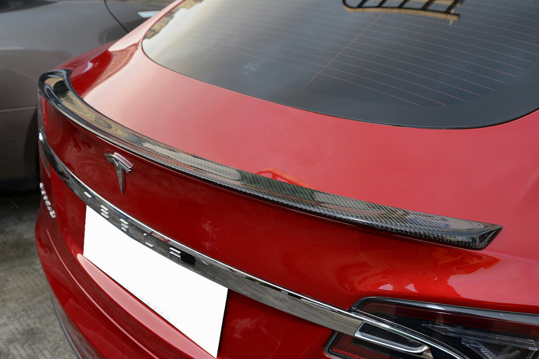 2012-2017 Tesla Model S Rear Carbon Fiber Trunk Spoiler OEM Style