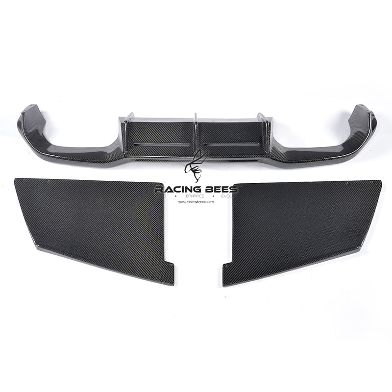 2015-2018 BMW F87 M2 MTC Style 3 Piece Rear Diffuser (Carbon Fiber)