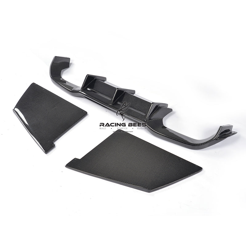 2015-2018 BMW F87 M2 MTC Style 3 Piece Rear Diffuser (Carbon Fiber)