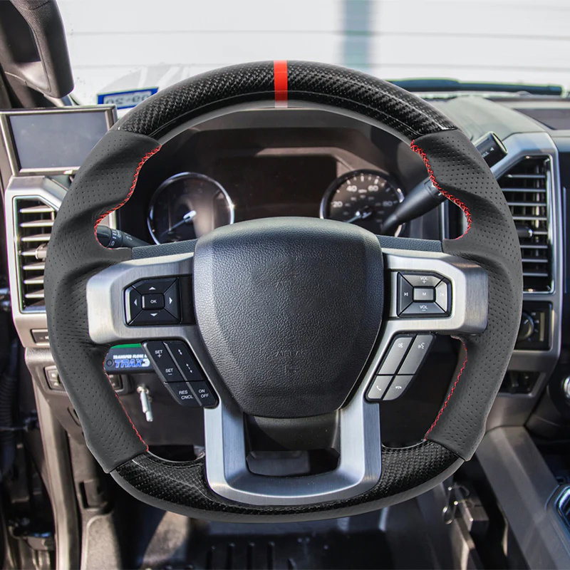 2015-2020 Ford F150 Perforated Leather Steering (Carbon Fiber)