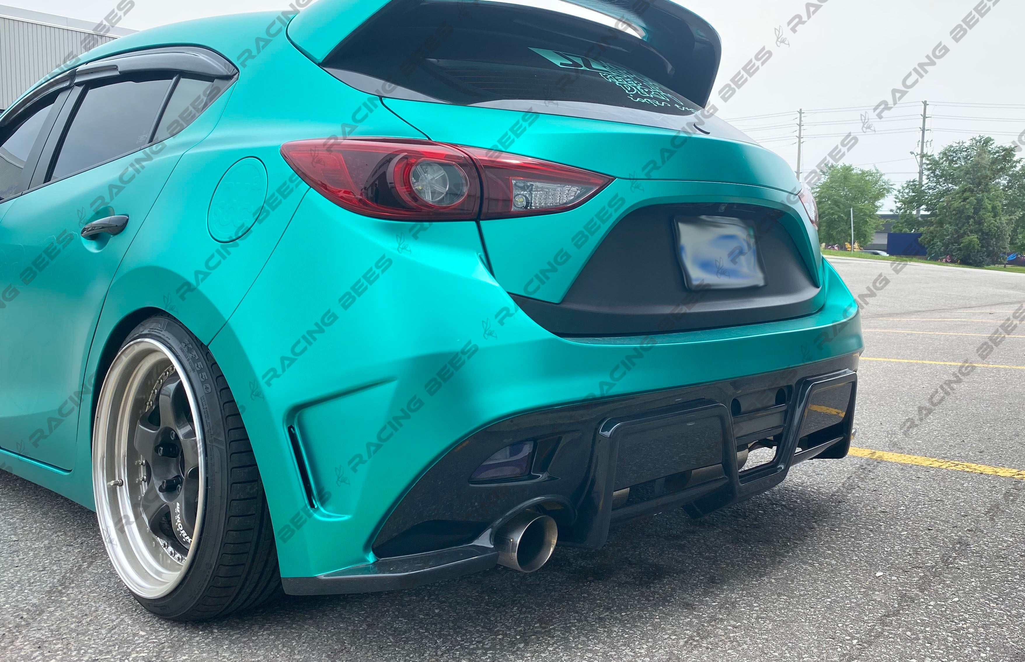 Mazda M3 Rear 2014-2018 Mazda 3 Hatchback KS Style Rear Bumper — RACINGBEES