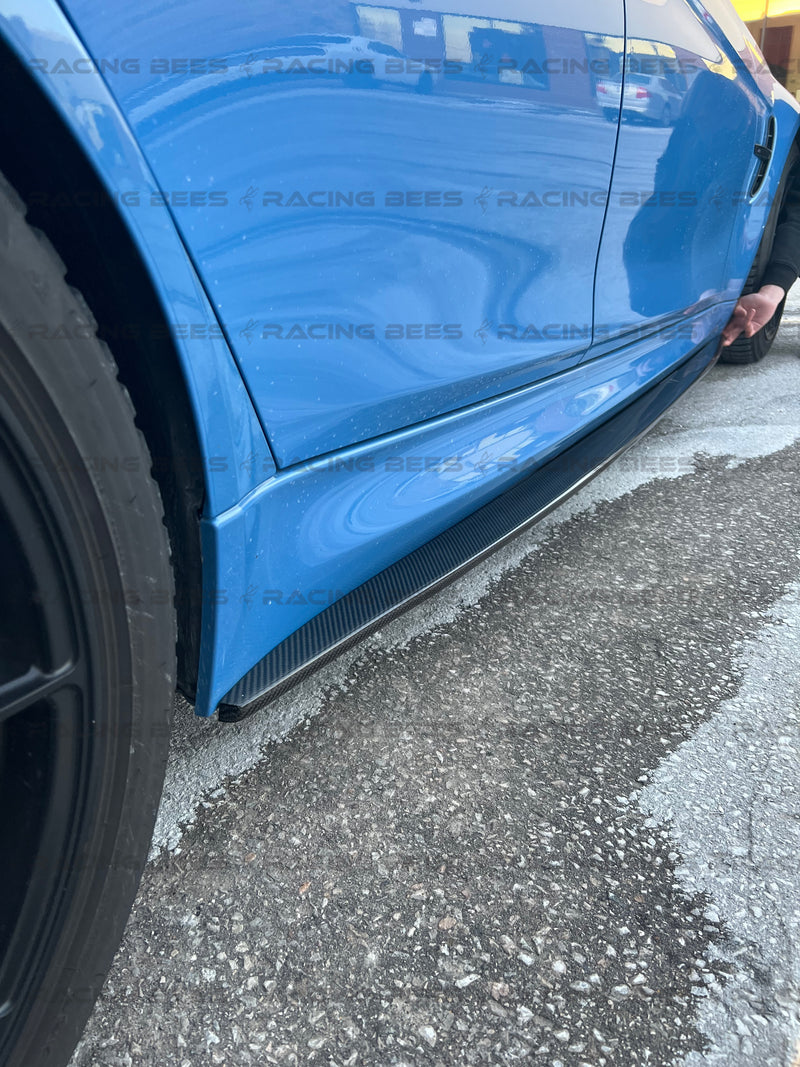 2015-2018 BMW F80 M3 3D Style Side Skirt Extensions (Carbon Fiber)