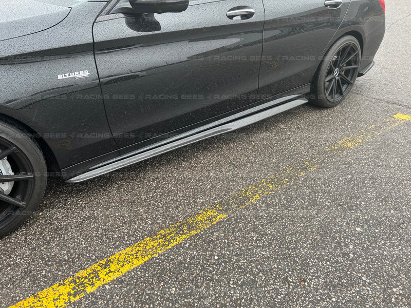 2015-2020 Mercedes-Benz C63 AMG Sedan/Coupe PSM Style Side Skirts (Carbon Fiber)