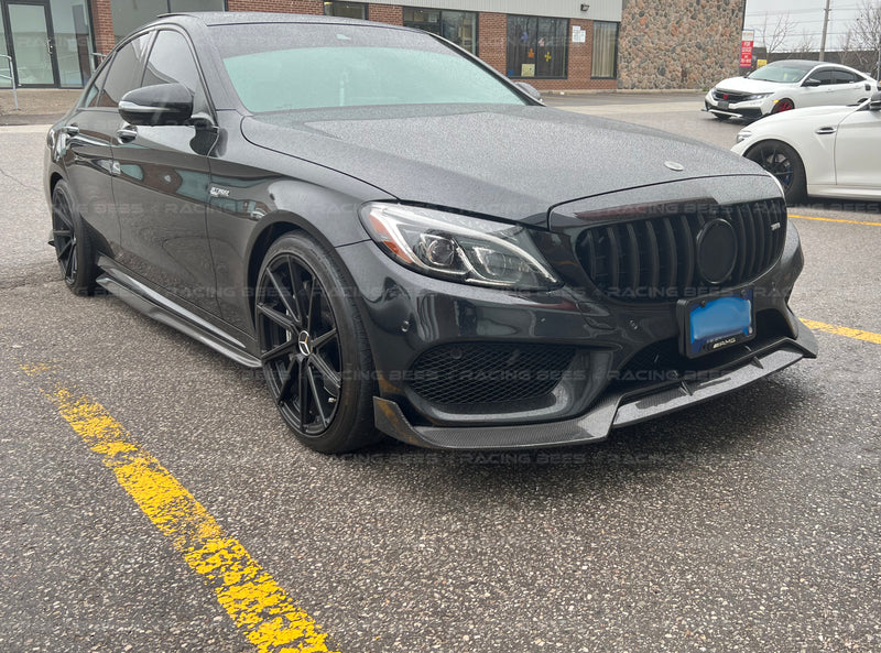 2015-2018 Mercedes-Benz C Class Sedan/Coupe/C43 BR Style Front Bumper Lip (Carbon Fiber)