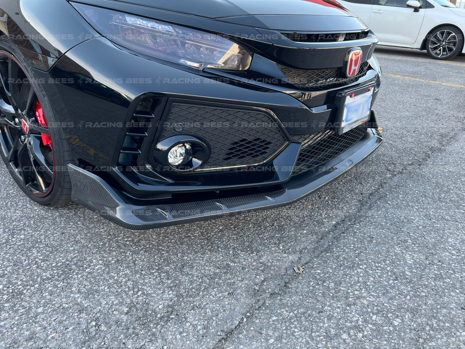 2017+ Honda Civic FK8 Type R Mugen Style Front Bumper Lip (Carbon)