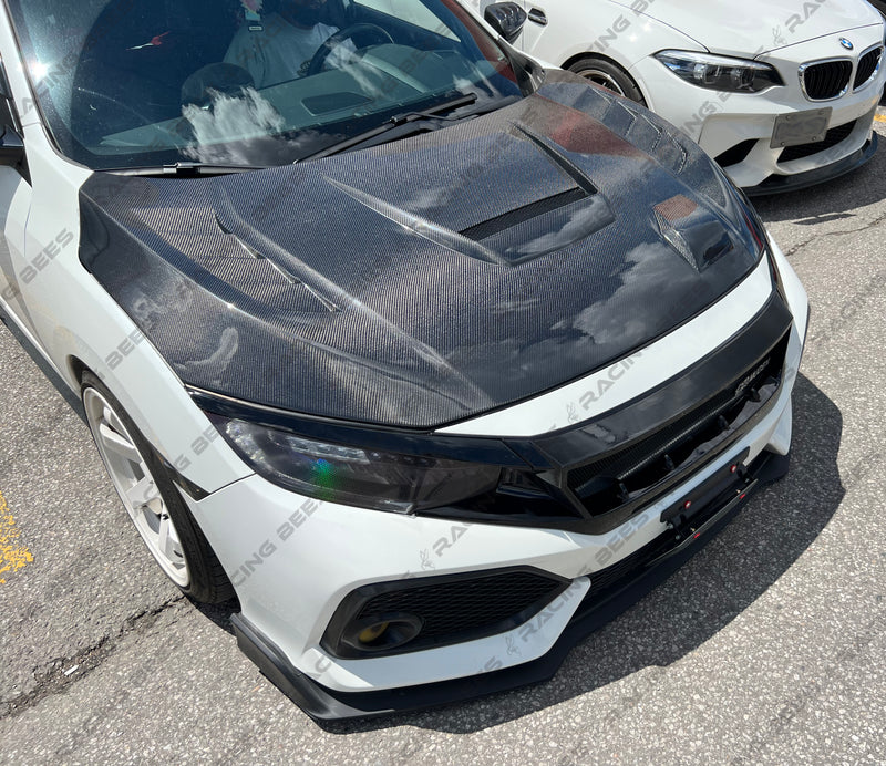 2016-2021 Honda Civic FC1/FC3/FK7 JS Style Hood (Carbon fiber)