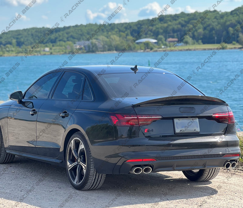 2017-2022 Audi A4/S4 B9/B9.5 Trunk Spoiler High Kick Style (Black)