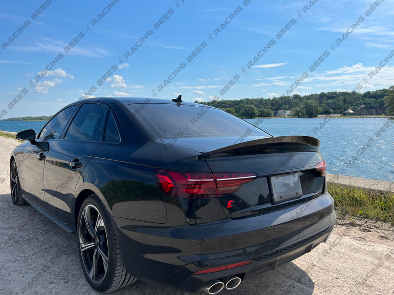2017-2022 Audi A4/S4 B9/B9.5 Trunk Spoiler High Kick Style (Black)