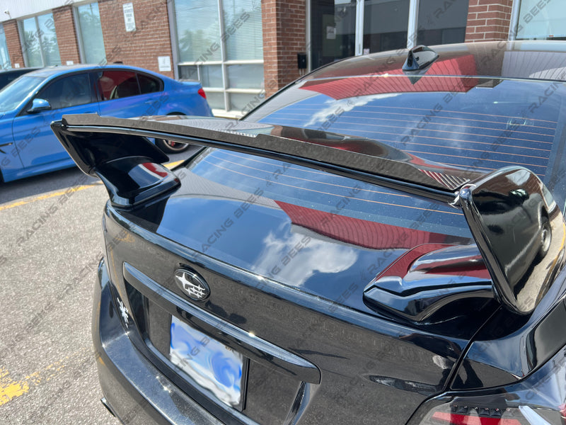 2015-2021 Subaru WRX/STI Gurney Flap Add-On For Factory OEM Trunk Spoiler V5 Style (Carbon Fiber)
