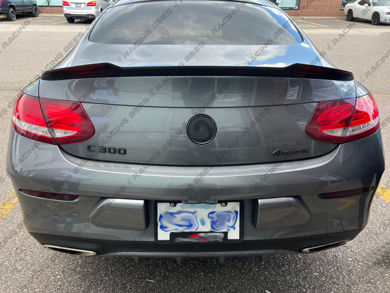 2015-2020 Mercedes-Benz C Class Coupe V Style Trunk Spoiler (Carbon Fiber)