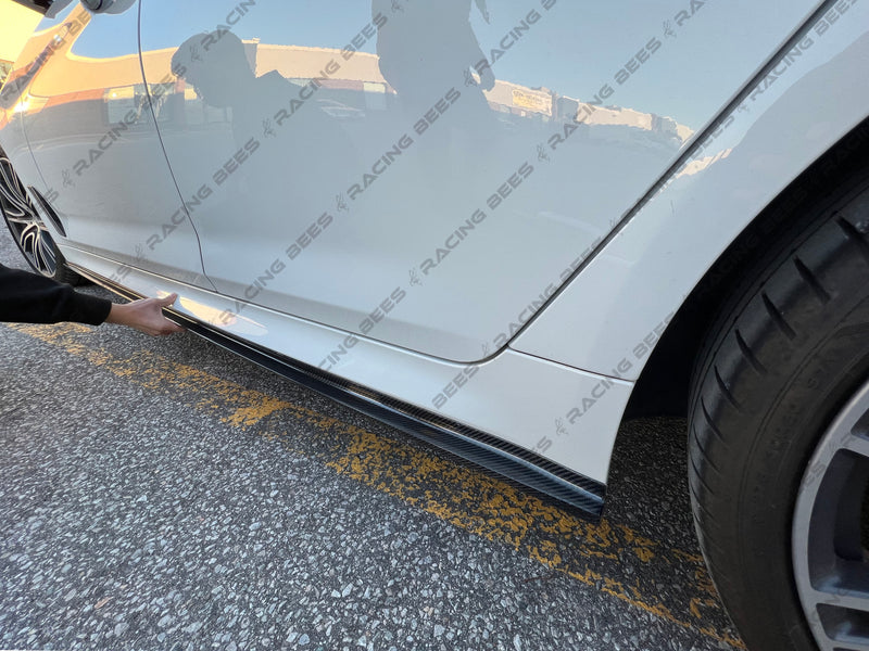 2017-2020 BMW F90 M5/G30 5 Series M-Performance Style Side Skirt Extensions (Carbon Fiber)