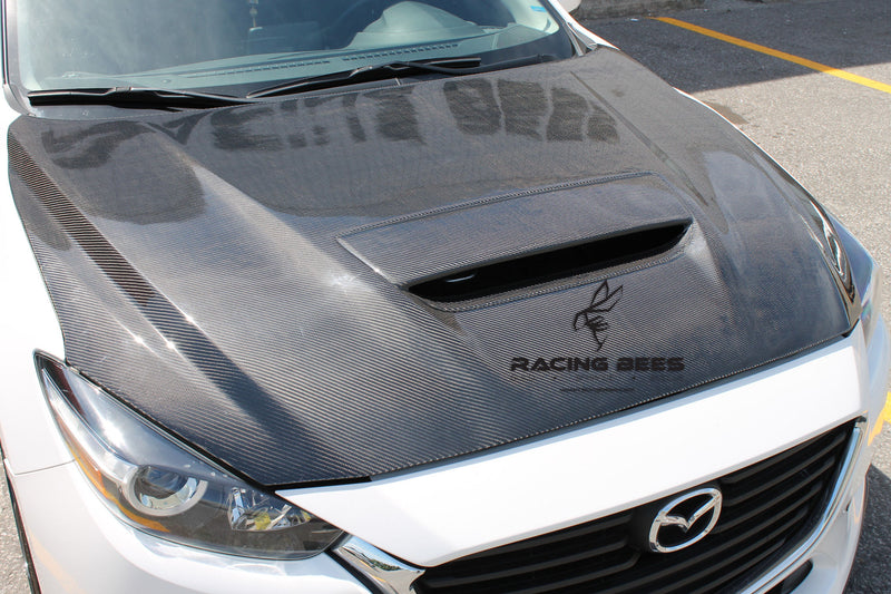 2014-2018 Mazda 3 Sedan/Hatchback MPS Style Hood (Carbon Fiber)