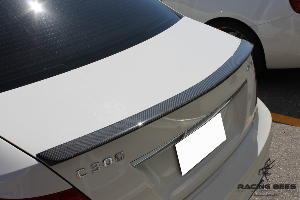 2008-2014 Mercedes-Benz C Class Sedan AMG Style Trunk Spoiler (Carbon Fiber)
