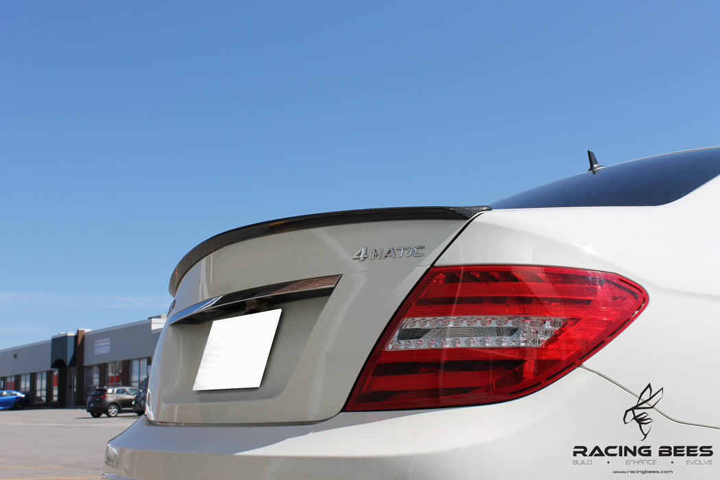 2008-2014 Mercedes-Benz C Class Sedan AMG Style Trunk Spoiler (Carbon Fiber)