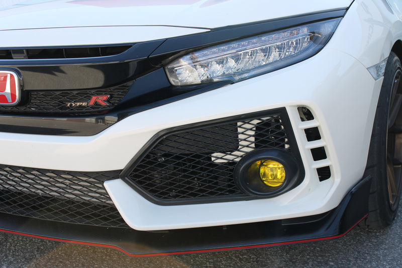2017+ Honda Civic FK8 Type R JDM R Spec Open Mesh Replacement Fog Light Covers (Black)