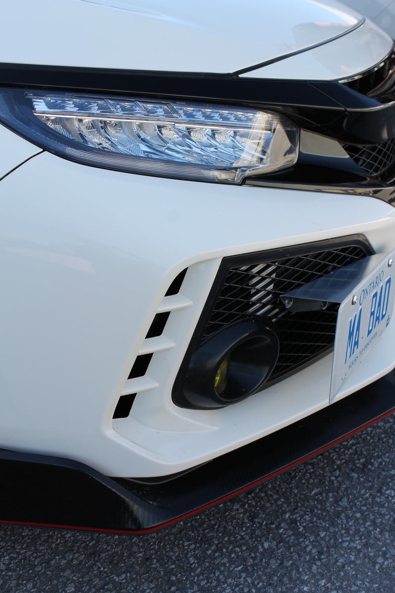 2017+ Honda Civic FK8 Type R JDM R Spec Open Mesh Replacement Fog Light Covers (Black)