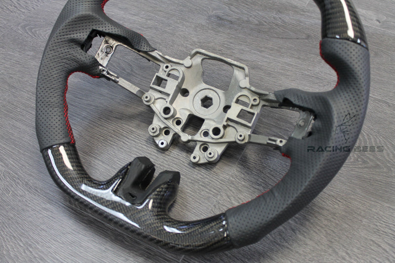 2015-2017 Ford Mustang Perforated Leather Steering (Carbon Fiber)