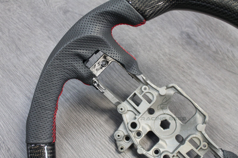 2015-2017 Ford Mustang Perforated Leather Steering (Carbon Fiber)