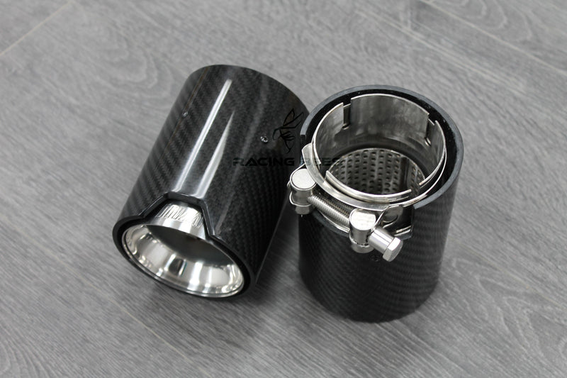 BMW M2/M3/M4 F8X Carbon Fiber M-Performance Stainless Steel - Single Exhaust Tip 1 Piece