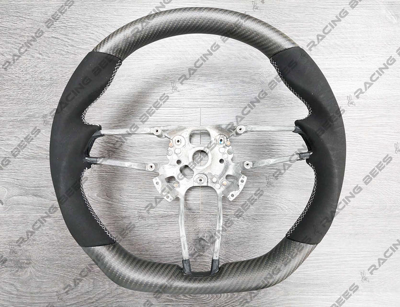 2015-2020 Porsche 911/718 Boxster/Cayman/Macan S/Cayenne/Panamera Alcantara/Suede Leather Steering Wheel (Carbon Fiber)