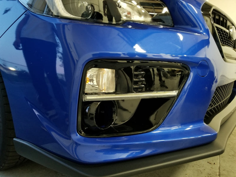 2015-2017 Subaru WRX/STI Gloss Black LED DRL Fog Light Bezels