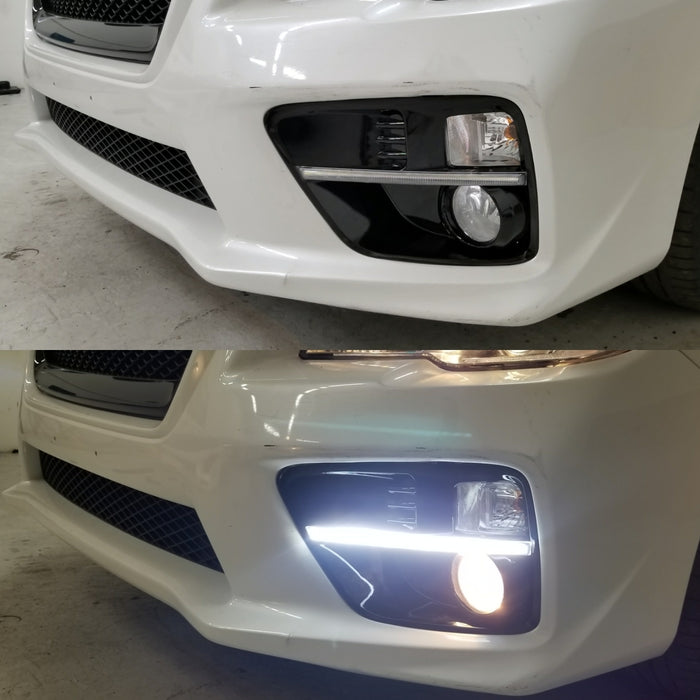 2015-2017 Subaru WRX/STI Gloss Black LED DRL Fog Light Bezels