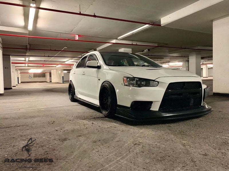 2008-2015 Mitsubishi Evolution 10 V Style Front Bumper Lip + Lower Splitter