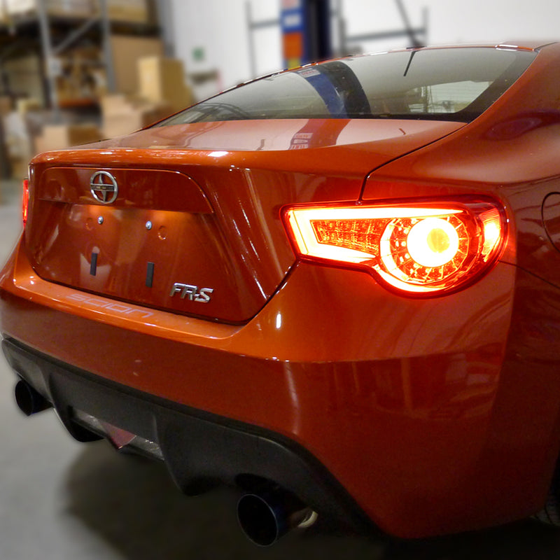 2012-2016 Scion FRS Subaru BRZ LED Tail Lights (Chrome Housing/Red Lens)