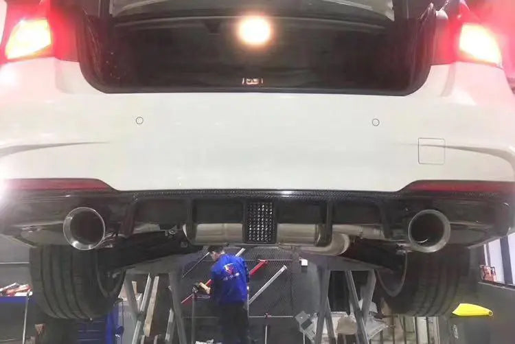 2012-2018 BMW F30 3 Series Rear Carbon Fiber Diffuser M Performance Style + LED (Dual Outlet)