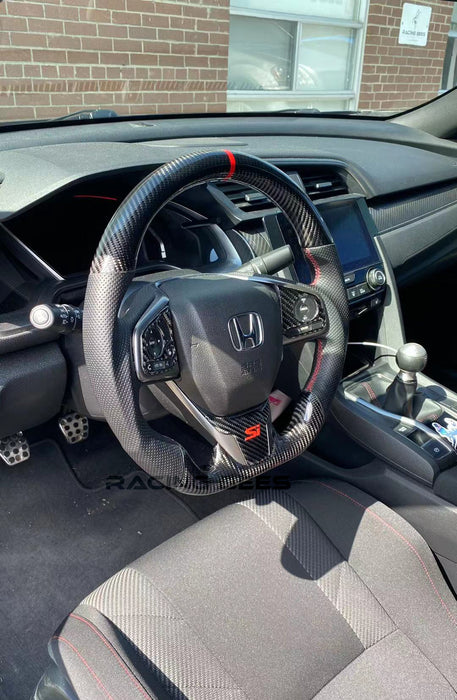 2016+ Honda Civic Steering Wheel R1 Concept Style (Carbon Fiber)