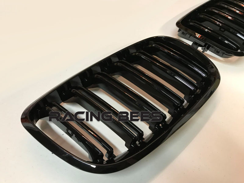 2008-2014 BMW E70/E71 X5/X6 M Style Gloss Black Kidney Grilles