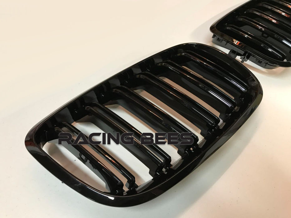 2008-2013 BMW E70/E71 X5/X6 M Style Gloss Black Kidney Grilles