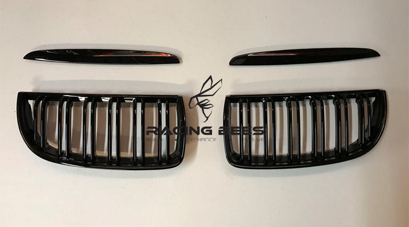 2006-2008 BMW E90 3 Series Pre-LCI M Style Gloss Black Kidney Grilles