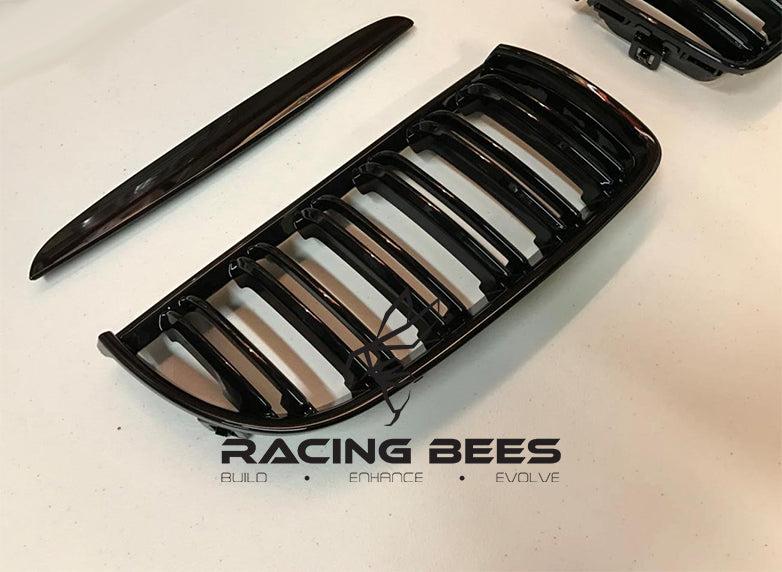 2006-2008 BMW E90 3 Series Pre-LCI M Style Gloss Black Kidney Grilles