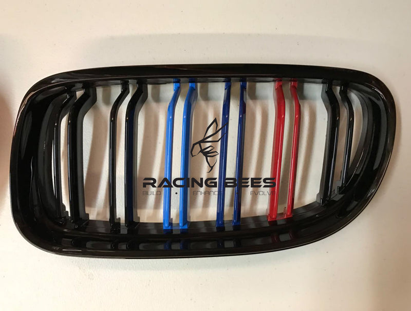 2009-2011 BMW E90 3 Series LCI M Style Tri-Colour Kidney Grilles