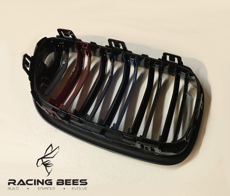 2014-2018 BMW F22/F23 2 Series M Style Tri-Colour Kidney Grilles
