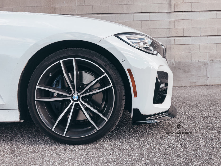 2019+ BMW G20 3 Series M-Performance Style Front Bumper Lip (Black)
