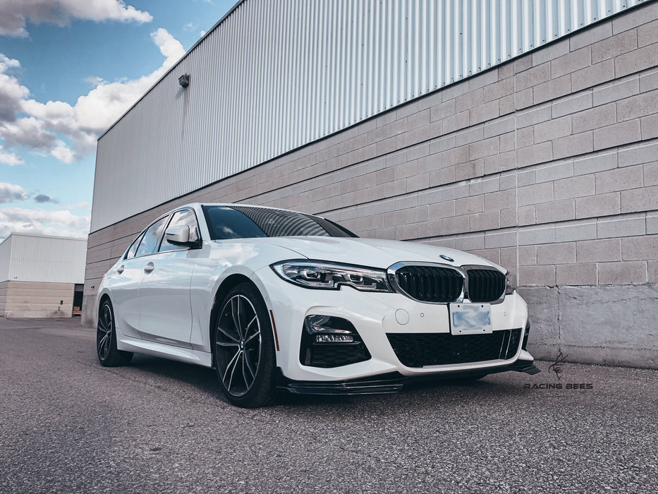 2019+ BMW G20 3 Series M-Performance Style Front Bumper Lip (Black)