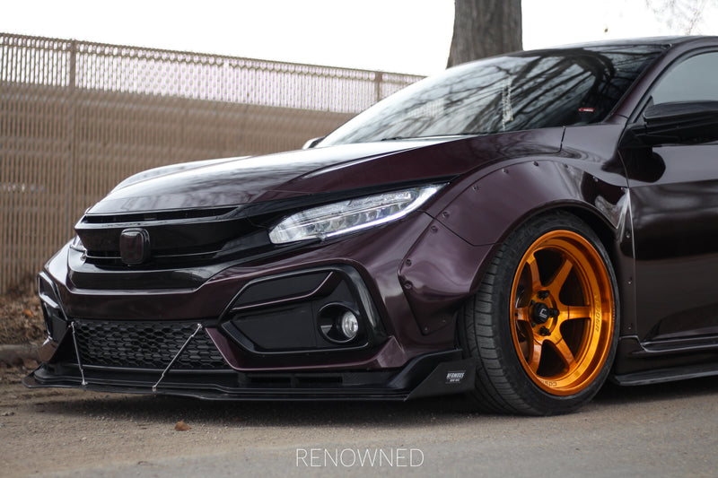 2016-2020 Honda Civic Si/Hatchback CTR Style Front Bumper Lip (Carbon Look)