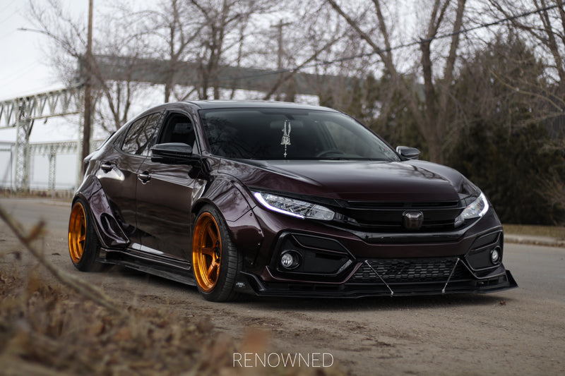 2016-2020 Honda Civic Si/Hatchback CTR Style Front Bumper Lip (Carbon Look)